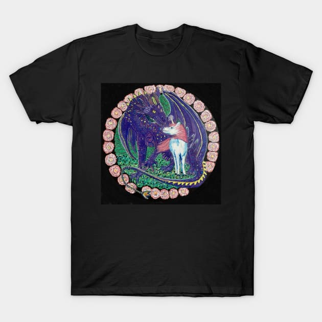 Purple dragon and unicorn T-Shirt by SamsArtworks